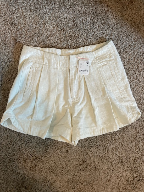 Free People Pants - Free People Cream/White Linen Blend Shorts